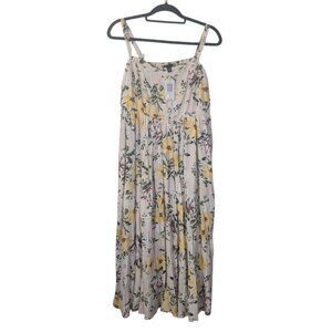 NWT Torrid Floral Cream and Yellow Midi Dress Size M/L